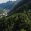 Pohled do údolí a vesnice Alagna Valsesia Pohled do údolí a vesnice Alagna Valsesia