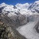 Monte Rosa a ledovec pod ní